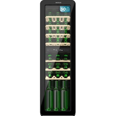 Cecotec Vinoteca 30 Botellas Retro Bolero Grandsommelier Origin Duo 30 Hit Black. Acabado En Negro con 2 Zonas De Temp. (5-12ºC (1/5)