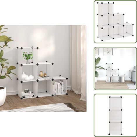 The Living Store Organizzatore Portaoggetti con 6 Cubi Trasparenti in PP - Organizzatore cubi