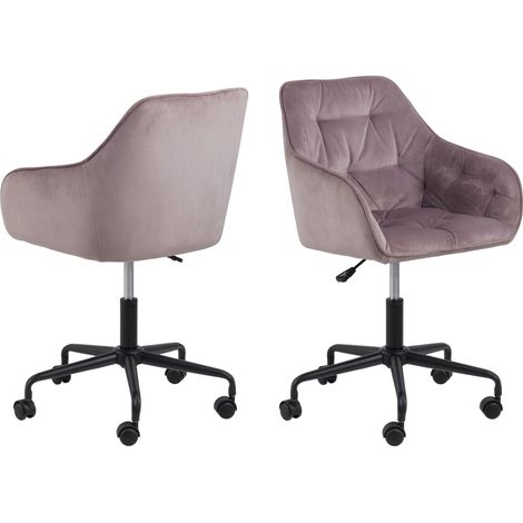Brooke Bürostuhl Velour rosa.