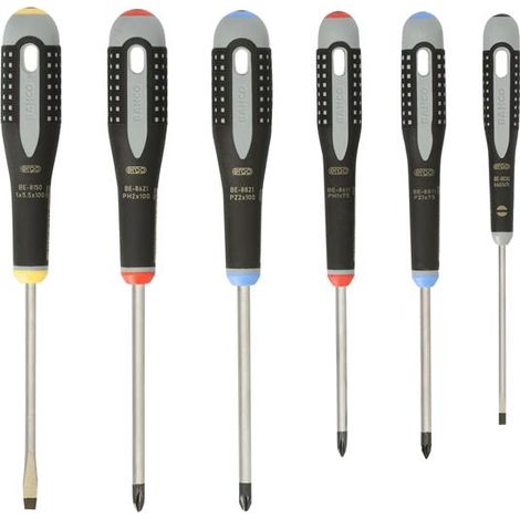 Bahco Be-9886 Ergo Screwdriver Set, 6 Piece Sl/Ph/Pz (1/3)