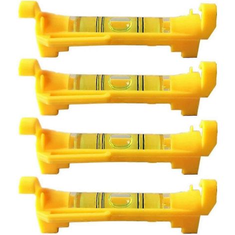 4 niveaux à bulle suspendus à corde pour nivellement, topographie, construction, maçonnerie, etc. (Jaune) (1/5)