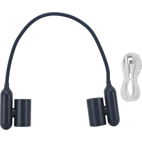 Ortviai Ventilateur Portatif pour Cou 3 Vitesses, Rechargeable USB, Silencieux et Léger, Bleu (1/5)