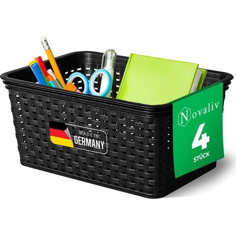 4x Novaliv Aufbewahrungsbox 4x Aufbewahrungskorb Rattan (1/5)