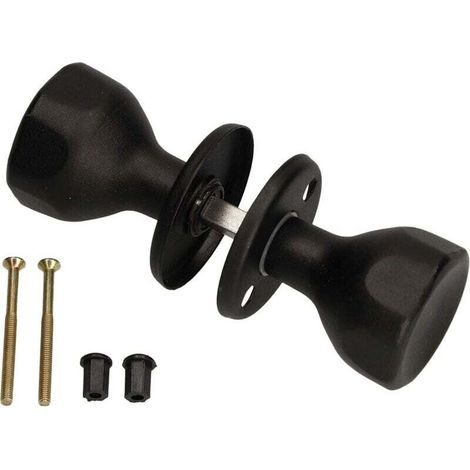 Bouton de Porte Rotatif Noir Garniture de Porte Poignée de Porte avec Vis de Montage Bouton à Bille en Acier Laqué Bouton de Porte Rotatif Garniture de Protection (1/5)