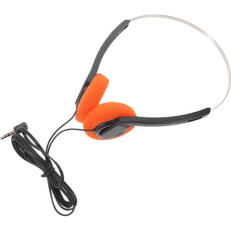 Casque Audio rétro années 80, Filaire, auriculaire, stéréo, avec Coussinets en Mousse et Arceau Fin en métal, léger, pour téléphones Portables ou appareils de Lecture de Musique. (1/5)