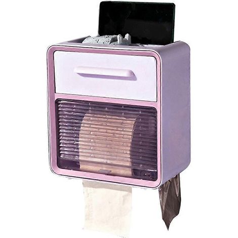 Porte-brosse à dents mural multifonction avec distributeur de dentifrice, accessoire de salle de bain étanche violet (1/5)