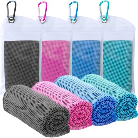 4 Packs Cooling Towel (40'x12'),Ice Towel,Soft Breathable Instant Towel,Microfiber Cool Towel for Disney Yoga,Golf,Sport,Gym,Workout,Camping,Fitness,Outdoor &More Activities for Children Kids Girl (1/5)