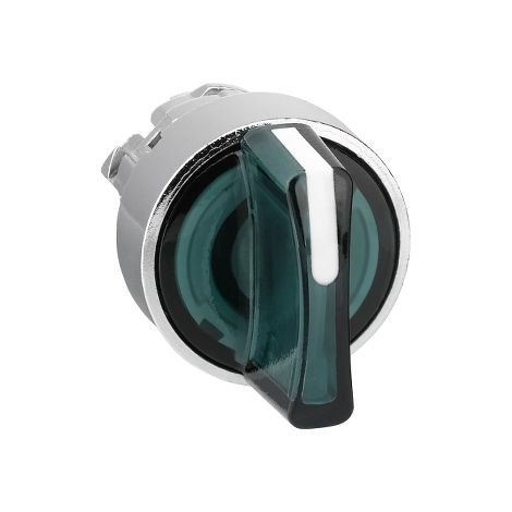 Cabezal de interruptor de control de 3 posiciones, 22 mm, iluminado en verde, IP69K ZB4BK1733