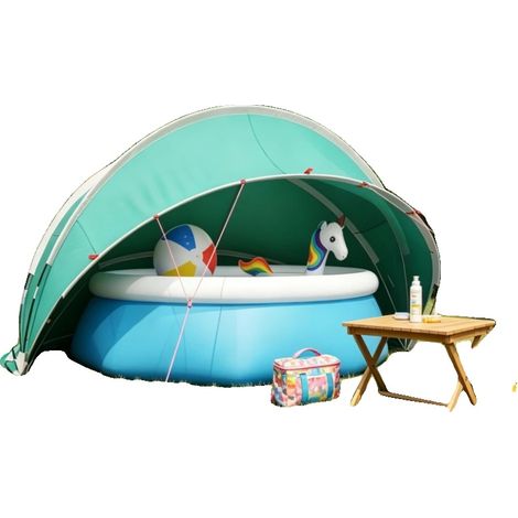 Copertura per piscina a forma di cupola, 472 × 460 × 229 cm, materiale in poliestere 185T, rivestimento impermeabile, resistente ai raggi UV, peso leggero 12,75 kg (1/5)