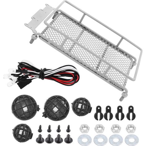 Porte-bagages éclairé LED pour véhicule RC 1/12, compatible toit métallique MN90 / MN90K - Crawler