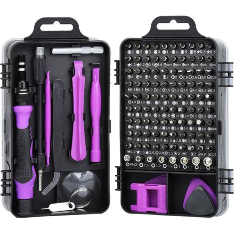Tournevis en Acier Carbone Multifonction pour Démontage et Réparation d'Appareils Électroniques, Montre et Téléphone Portable, Violet (1/5)