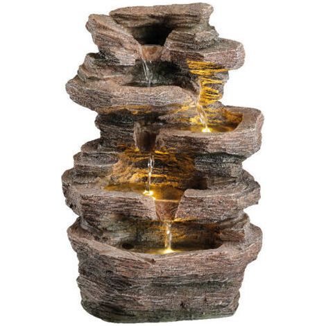 FONTANA ROCCIOSA 21X27XH39CM CON 3 LED A LUCE CALD