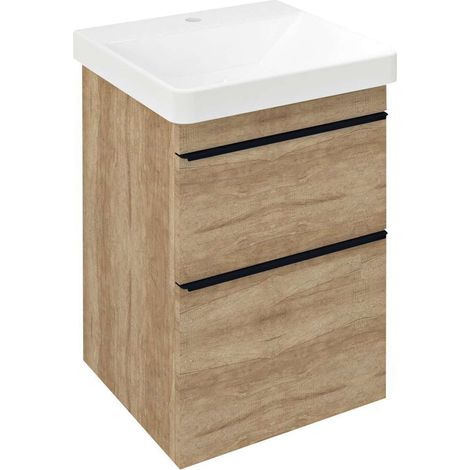 Sapho Sitia - Waschtischunterschrank 70x46x44 cm, 2 Schubladen, Eiche Alabama SI050-2222 (1/5)