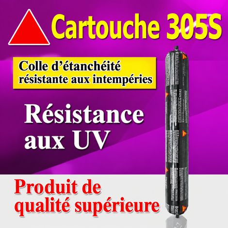 Mastic silicone d'étanchéité 305S noir pour vitrage et menuiserie 600ml 600 g pièce 20 pièces carton 1 – Livraison gratuite (1/5)