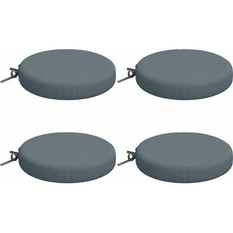 Seat Cushions SOEST 4 pcs 100% Polyester Blue Ø 40 x 7 cm vidaXL (1/5)