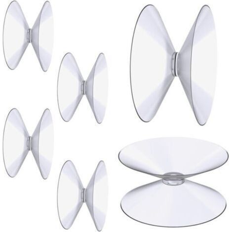 6 Pièces Ventouses Double Face, 4 cm Ventouses Transparentes, Extra Fortes PVC Plastique Suspension Rideau Isolant Ventouse pour Miroir De Table En Verre, Miroir de fenêtre de salle (1/4)