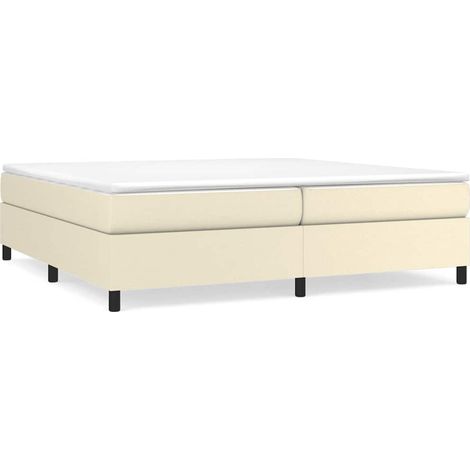 Maison Exclusive - Boxspringbettgestell Creme 200x200 cm Kunstled (1/5)