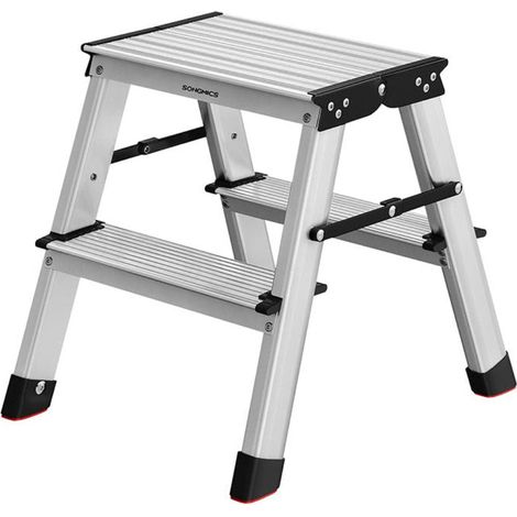 Échelle domestique pliable escabeau marchepied 3 niveaux en alu antidérapant capacité de charge 150 kg conforme aux normes (1/4)