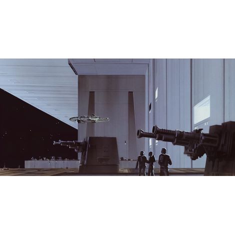 Papier peint panoramique moderne Star Wars Classique RMQ Hangar Étoile de la Mort (1/4)