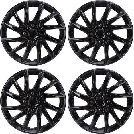 Enjoliveur de roue de 14 pouces, 4 pièces, aspect élégant, anti-rayures, jante de protection de remplacement pour Fiesta Escort, noir (1/5)
