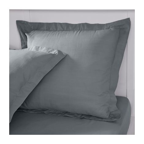 Taie d'oreiller TODAY Essential - 63 x 63+5 cm - 100% Coton uni - Acier (1/9)
