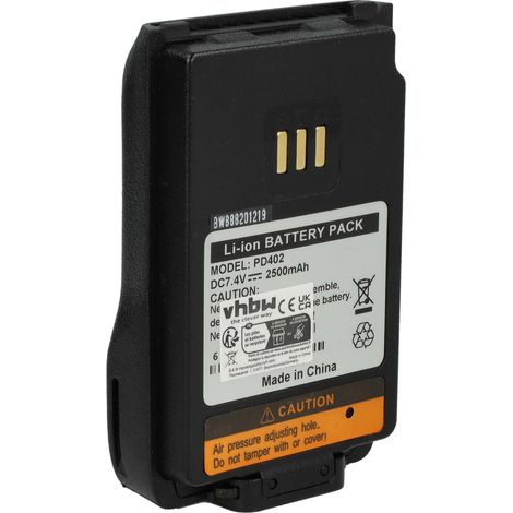 vhbw Batterie remplacement pour Hytera BL1502, BL2010, BL1504, BL2020-EX, BL2020 pour radio talkie-walkie (2500mAh, 7,2V, Li-ion)