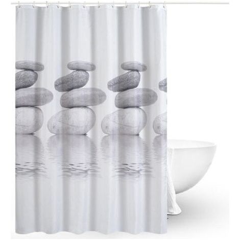 Shower Curtains, Fabric Shower Curtain, Anti-Mildew Shower Curtain, Waterproof Shower Curtain, Polyester, Machine Washable(180CMx180CM) (1/5)