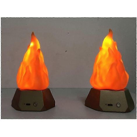 Lampe décorative extérieure pour jardin, camping et table à manger, compatible avec 2 lampes LED à effet flamme. (1/5)