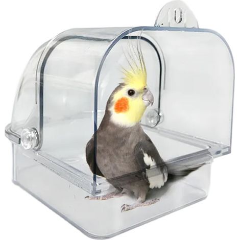 Boîte de baignoire pour oiseaux, cages à oiseaux pour-Blanc (1/5)