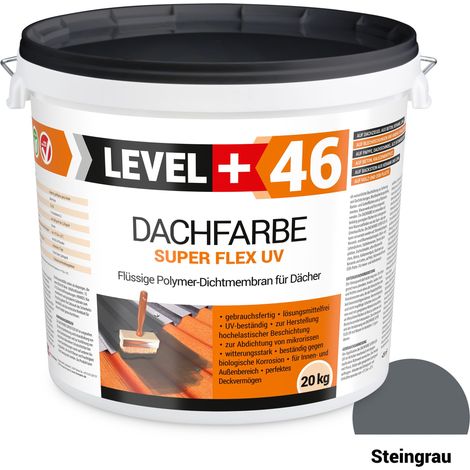 LEVEL+ Dachfarbe elastische Dicht-Polymermembrane L+46 STEINGRAU - 20KG (1/4)