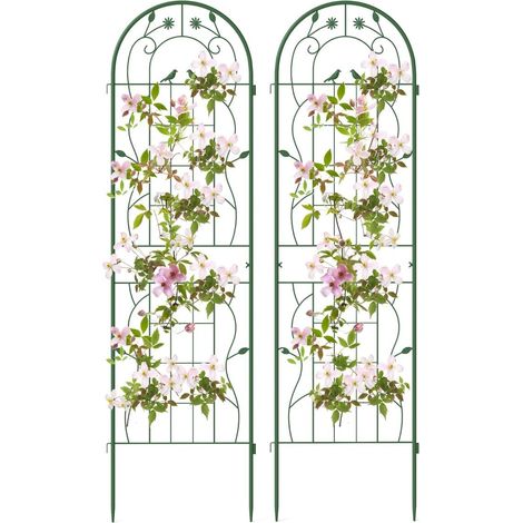 Gartenrankgitter-Set, Metall, 180 x 50 cm, Grün, 2er-Pack