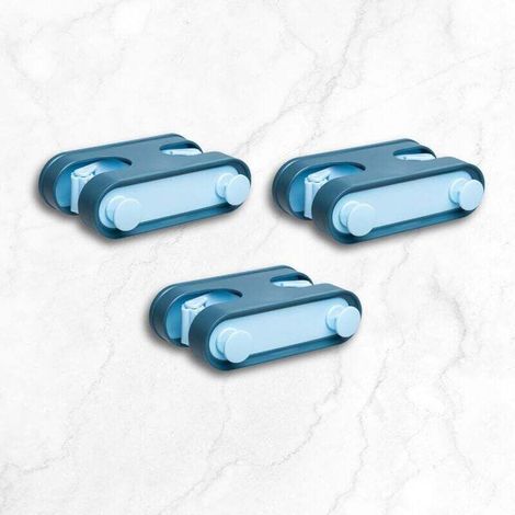 Set mit 3 selbstklebenden Wandbesenhaltern, bohrfreie Wandmontage, Besenhalter, Wohnaccessoires mit Haken, platzsparend in der Küche