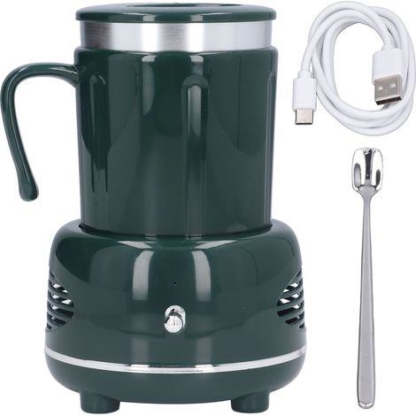 Chauffe-tasse Réfrigérant Aluminium 10W USB Vert 16,5x10cm Poignée Ergonomique pour Café Bière Bureau Voison (1/5)