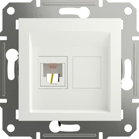 Schneider Electric RJ11-Telefondose Asfora Weiß (RAL 9003) EPH4170121D 1 St. (1/5)