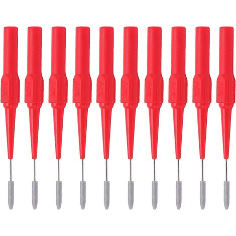 10 Stück 26.010 0,7 mm Prüfspitzenset 4,0 mm Steckverbindungs-Stechspitze für Prüfgeräte Rot