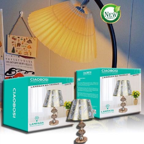 Linq - Lampada Da Tavolo Lume Abat Jour Comodino Comò Arredo Camera Casa Luce Tx-9776 - (1/5)