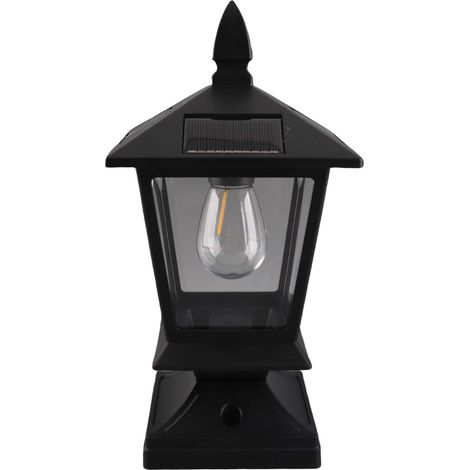 Lampe Solaire Colonne Toivize Noir IP65 100lm Détecteur Crépusculaire Éclairage Jardin Extérieur Sans Fil Design Moderne (1/3)