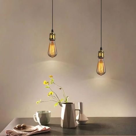 U-Do Lot de 2 Plafonnier Luminaire E27 Douille de Lampe Pour Cuisine Salle à manger Salon Chambre (1/4)