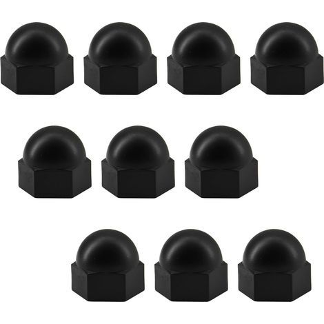 Lot de 10 écrous hexagonaux M20 en nylon noir (1/5)