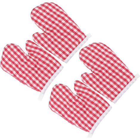 Lot de 4 Mitaines Isolantes Thermiques pour Micro-Ondes en Polyester Résistantes la Chaleur Protection des Mains Réutilisables pour Garçon et Filles Cuisson Four (1/5)