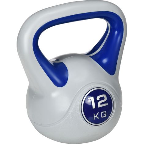 Pesa rusa de 12 kg, pesa rusa apta para el suelo para entrenamiento de fuerza y fitness, azul, ideal para entrenamientos en casa y uso en exteriores. (1/5)