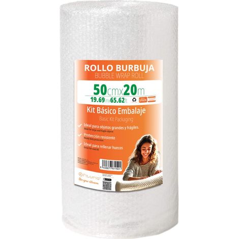 Papier Bulles Emballage 50cm x 20m – Kit de Base Rouleau Film Bulles Transparent pour Protection Colis – Papier Bulle Résistant Maison et Expéditions (1/5)