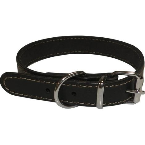 Collier - YAGO - Souple et Réglable - Cuir Noir - Taille S 26-32 cm - Petit Chien (1/4)
