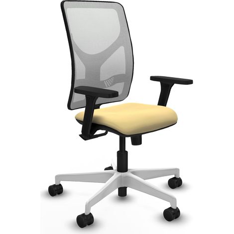 Silla de oficina piqueras y crespo Motilla crema marco blanco (1/2)