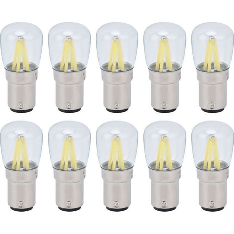 Lot de 10 ampoules B15D 2W 6500K pour lustres, appliques murales et lampes de table, lumière blanche, AC/DC 24V-AquaForge (1/5)