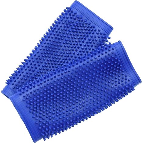 Set mit 2 rutschfesten und schweißabweisenden Gummi-Lenkergriffen für Motorräder und E-Bikes, blau (1/5)