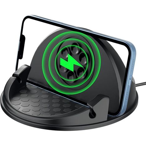 15-Watt-Schnellladegerät fürs Auto mit induktiver Handyhalterung für iPhone, Samsung und Huawei, Qi-kompatibel
