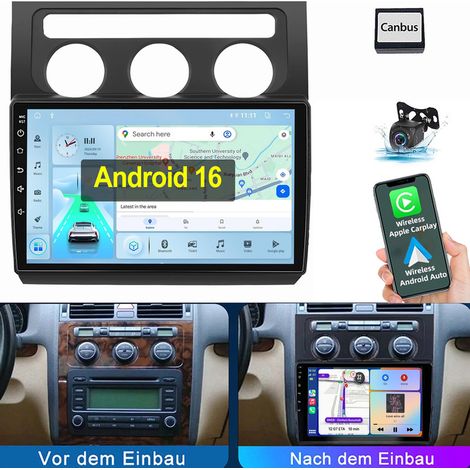 Pour VW Touran 1T1 1T2 1T3 2003-2010 Android 16 Carplay Autoradio GPS RDS WIFI FM 2+16G CAM (1/5)