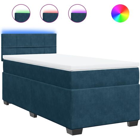Maison Exclusive - Boxspringbett mit Matratze Blau 90x190 cm Samt