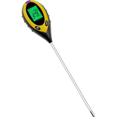 Testeur de Sol 4 en 1 Mesure Humidité Température pH et Lumière Sonde Haute Dureté avec Écran LCD Rétroéclairé (1/5)